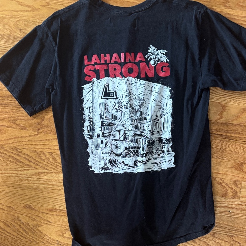 Lahaina Strong Graphic Tee - Black with Red & White Print